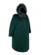 Зимнее женское пальто из драпа, цвет зеленый в интернет-магазине Фабрики Тревери