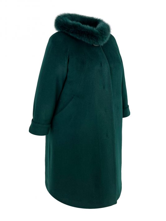 Фото модели 95555-5 — зеленый Зимнее женское пальто из драпа, цвет зеленый в интернет-магазине Фабрики Тревери