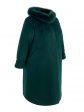 Зимнее женское пальто из драпа, цвет зеленый в интернет-магазине Фабрики Тревери