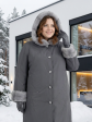 Пальто зимнее больших размеров, цвет серый в интернет-магазине Фабрики Тревери