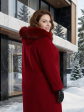 Пальто зимнее больших размеров, цвет бордовый в интернет-магазине Фабрики Тревери