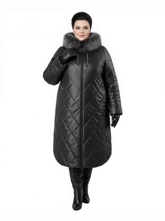 Пальто евро-зима, цвет черный в интернет-магазине Фабрики Тревери