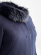 Зимнее женское пальто из драпа, цвет синий в интернет-магазине Фабрики Тревери