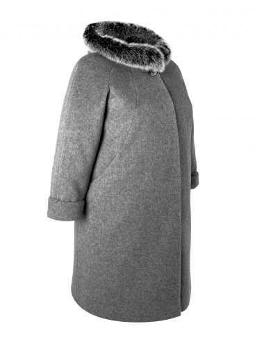 Зимнее женское пальто из драпа силуэта , цвет серый в интернет-магазине Фабрики Тревери