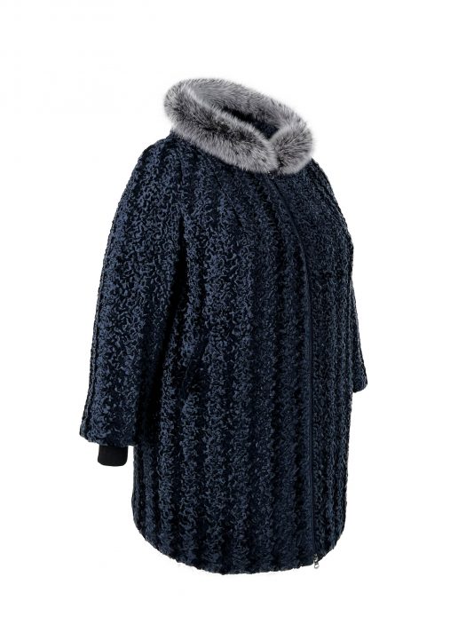 Фото модели 81600-10 — синий Женская шубка, цвет синий в интернет-магазине Фабрики Тревери