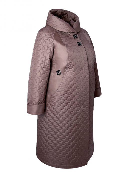 Пальто больших размеров с капюшоном 158, цвет коричневый в интернет-магазине Фабрики Тревери