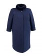 Зимнее женское пальто из драпа со стойкой и мехом, цвет синий в интернет-магазине Фабрики Тревери