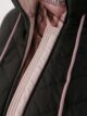 Пальто больших размеров с капюшоном, модель 89403 в цвете черный со светло-розовым
