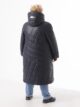 Зимнее удлиненное асимметричное пальто, модель 87303-5 в цвете синий