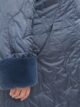 Пальто зимнее женское больших размеров с капюшоном, модель 87443 в цвете серо-голубой