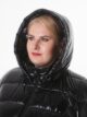 Женская куртка из стеганной черной блестящей ткани, модель 80933 в цвете черный