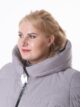 Пальто женское демисезонное больших размеров с капюшоном, модель 87333 в цвете маус