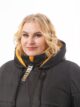 Пальто больших размеров, модель 87203П в цвете черно-желтый