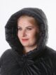 Пальто больших размеров с капюшоном, модель 83623П в цвете черный