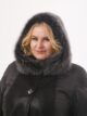Комбинированная дубленка, модель 82137П в цвете черный