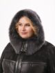 Дубленка со стежкой для женщин больших размеров, модель 83117П в цвете черный