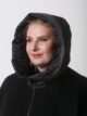 Пальто больших размеров с капюшоном, модель 85335 в цвете черный