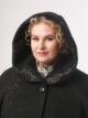 Пальто больших размеров с капюшоном, модель 64355 в цвете черный