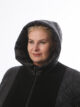 Пальто больших размеров с капюшоном, модель 89005 в цвете черный