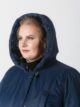 Молодежная куртка темно-синего цвета с песцом, модель 82414П в цвете темно-синий