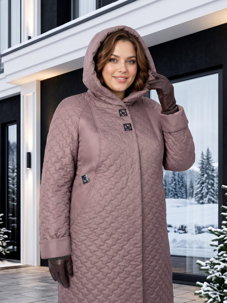 Пальто женское зимнее, модель 90163-10 в цвете капучино