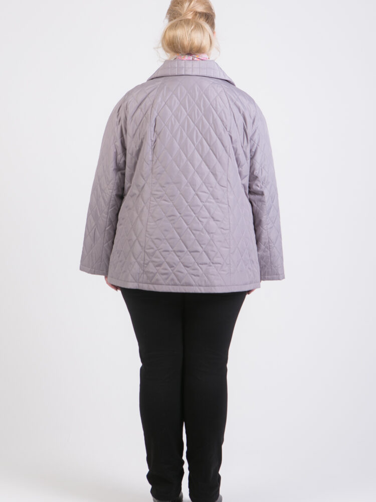 Куртка демисезонная женская больших размеров короткая, модель 56003 в цвете светло-серый