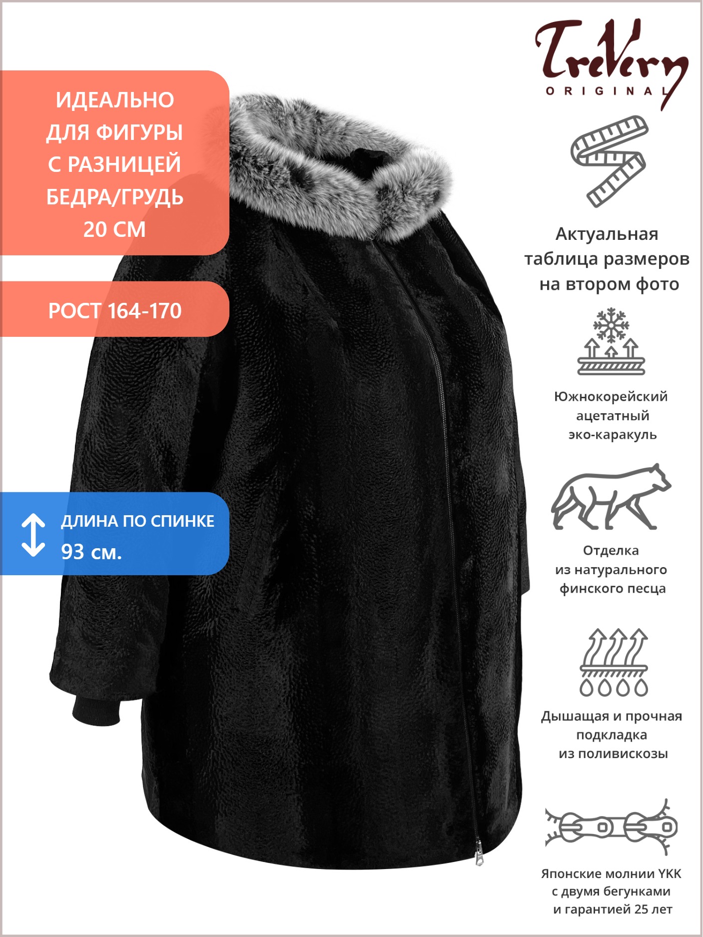 Шубы искусственные, цвет черный в интернет-магазине Фабрики Тревери