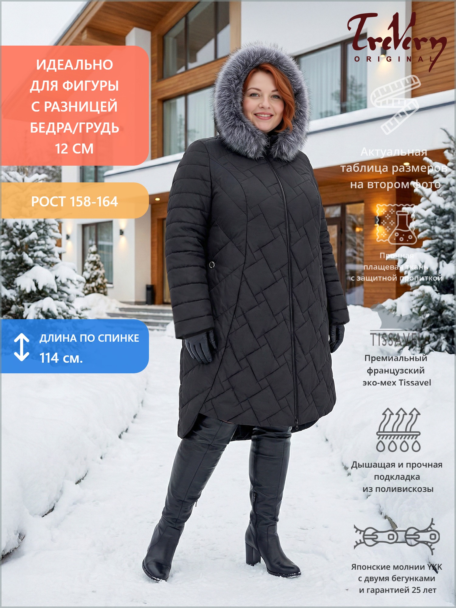 Молодежное зимнее пальто, цвет черный в интернет-магазине Фабрики Тревери